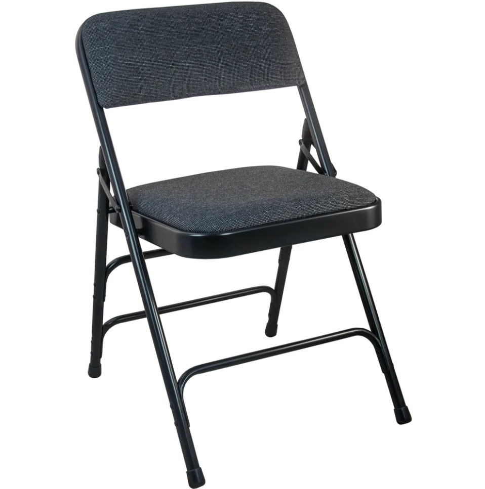 Flash Furniture 2-Pack Advantage Grey Padded Metal Folding Chair - Grey 1-in Fabric Seat - Flash Furniture DPI903F-GG-2