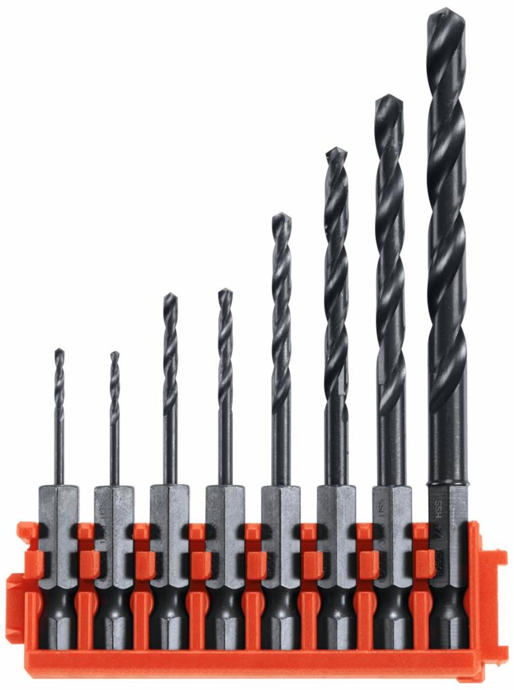 Bosch 8 pc Impact Tough Black Oxide Drill Bits with Clip for Custom Case System CCSDV08 from Bosch