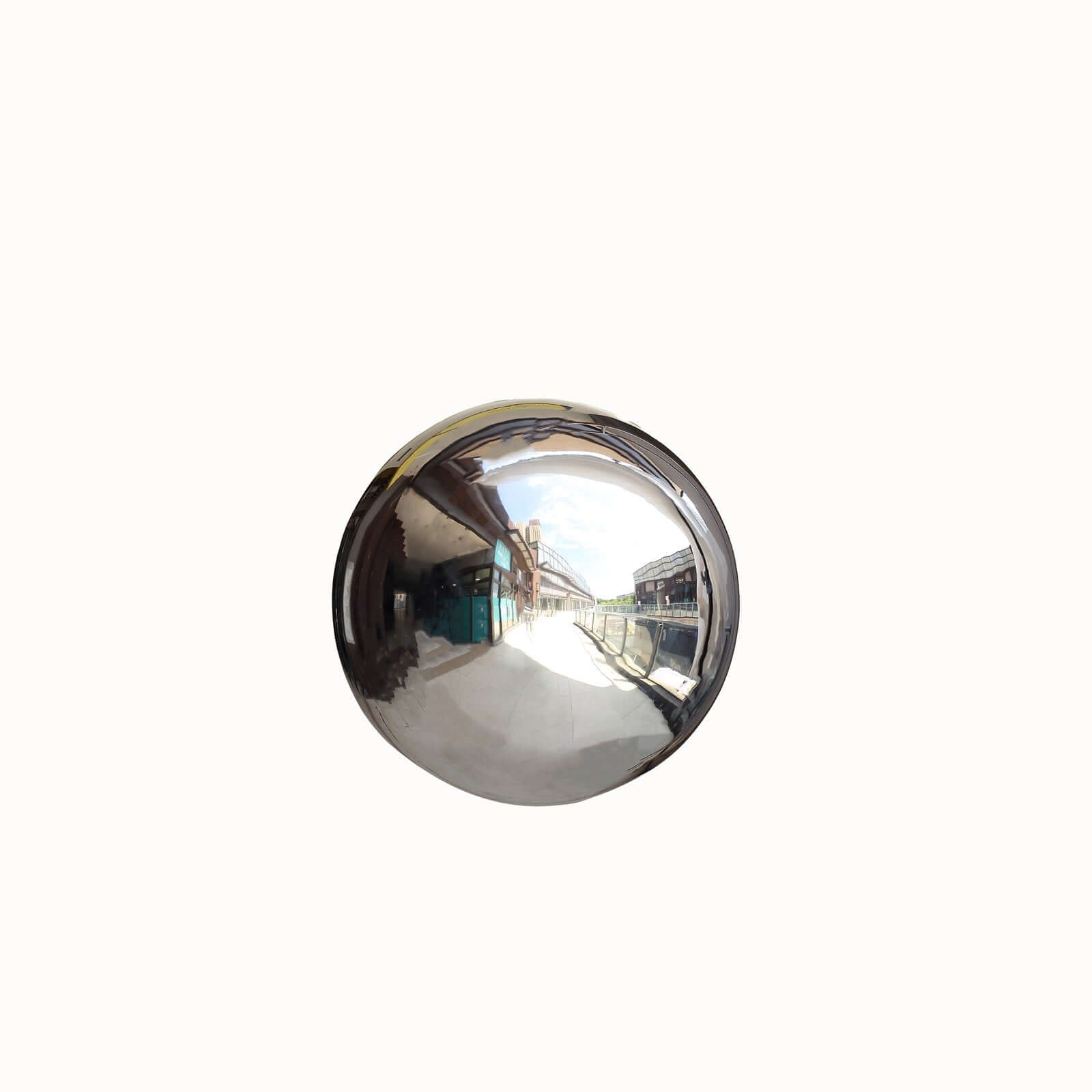 Silver Stainless Steel Gazing Globe Mirror Ball, Reflective Shiny Hollow Garden Sphere - 20