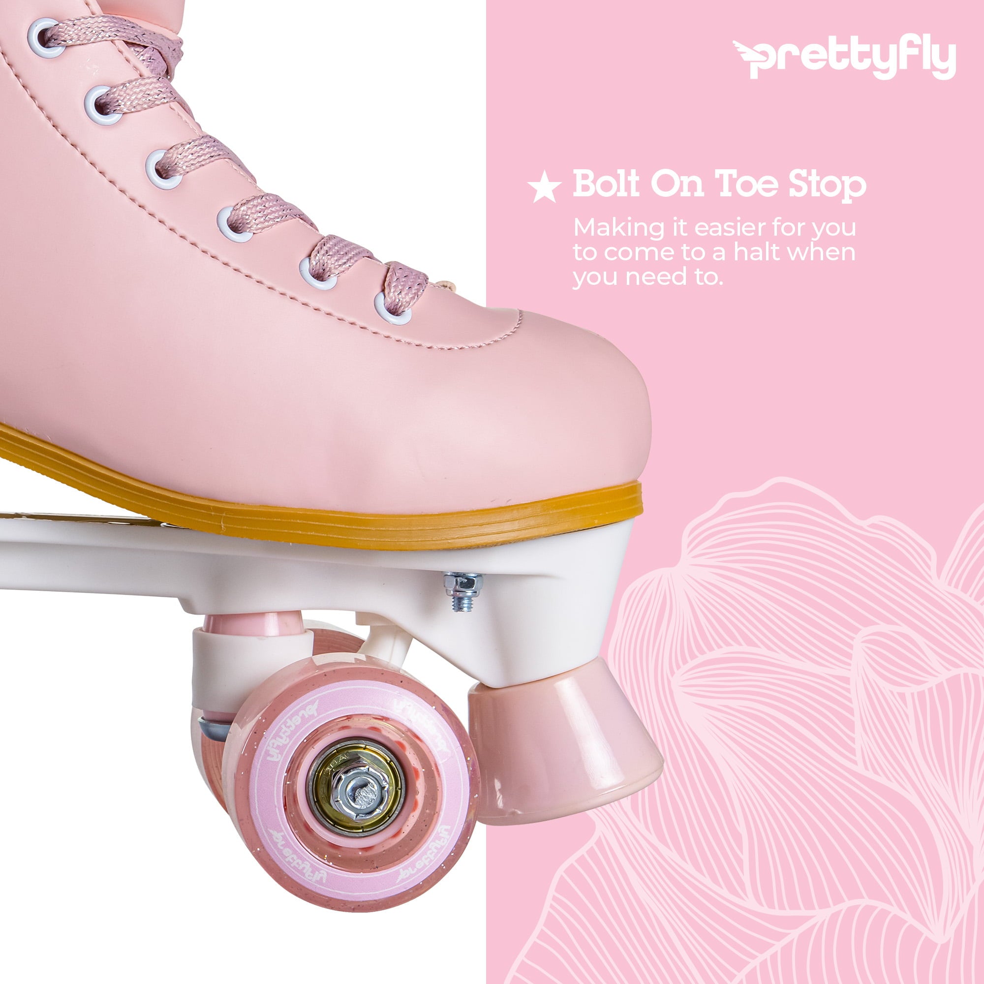 Prettyfly Retro Quad Adult Skates - Pastel Pink (Size 5), One Pair, Women