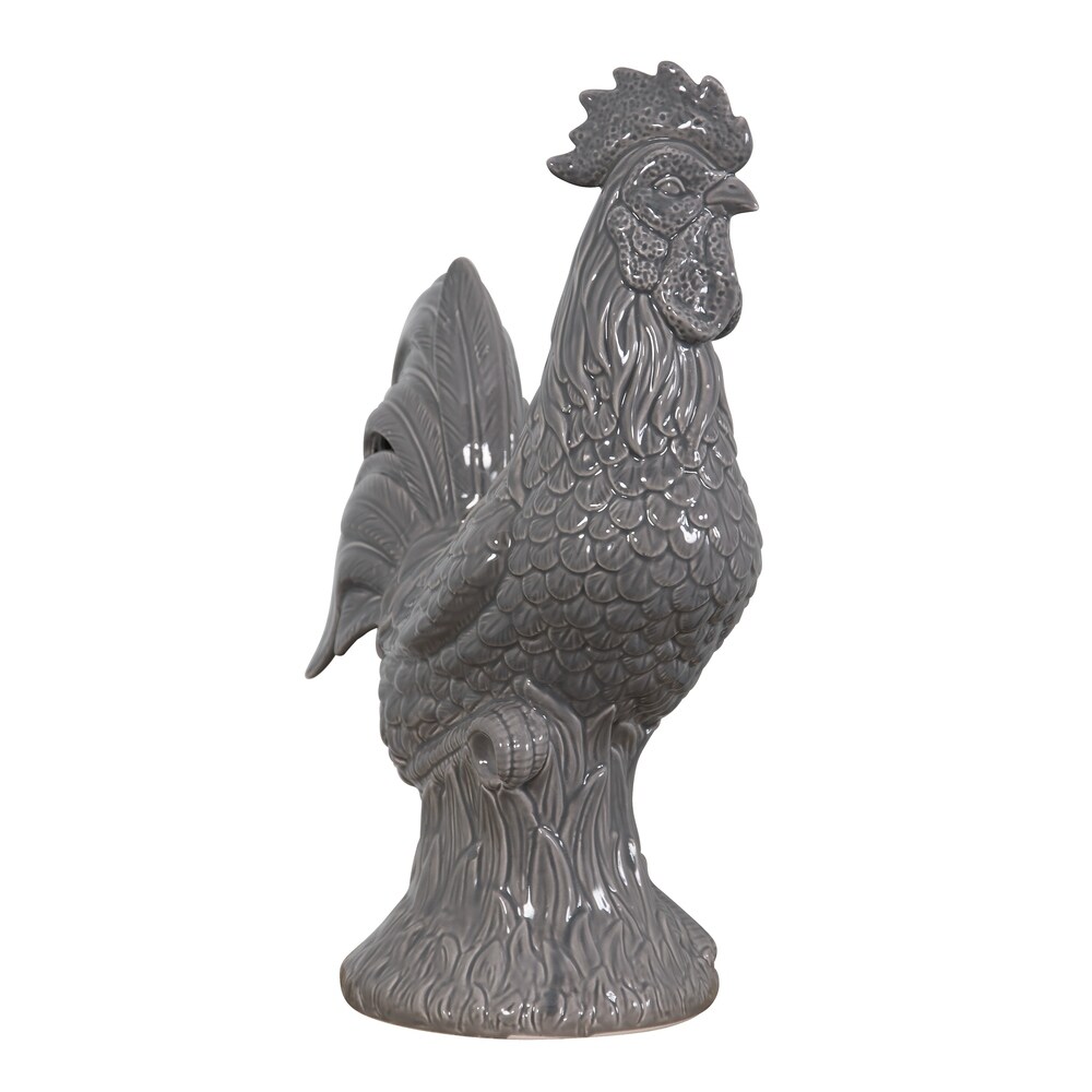 Americana Grey Rooster Statue