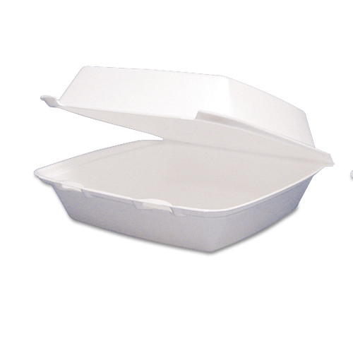 Dart Foam Hinged Lid Containers， 9.25 x 9.5 x 3， 200/Carton (95HT1R)