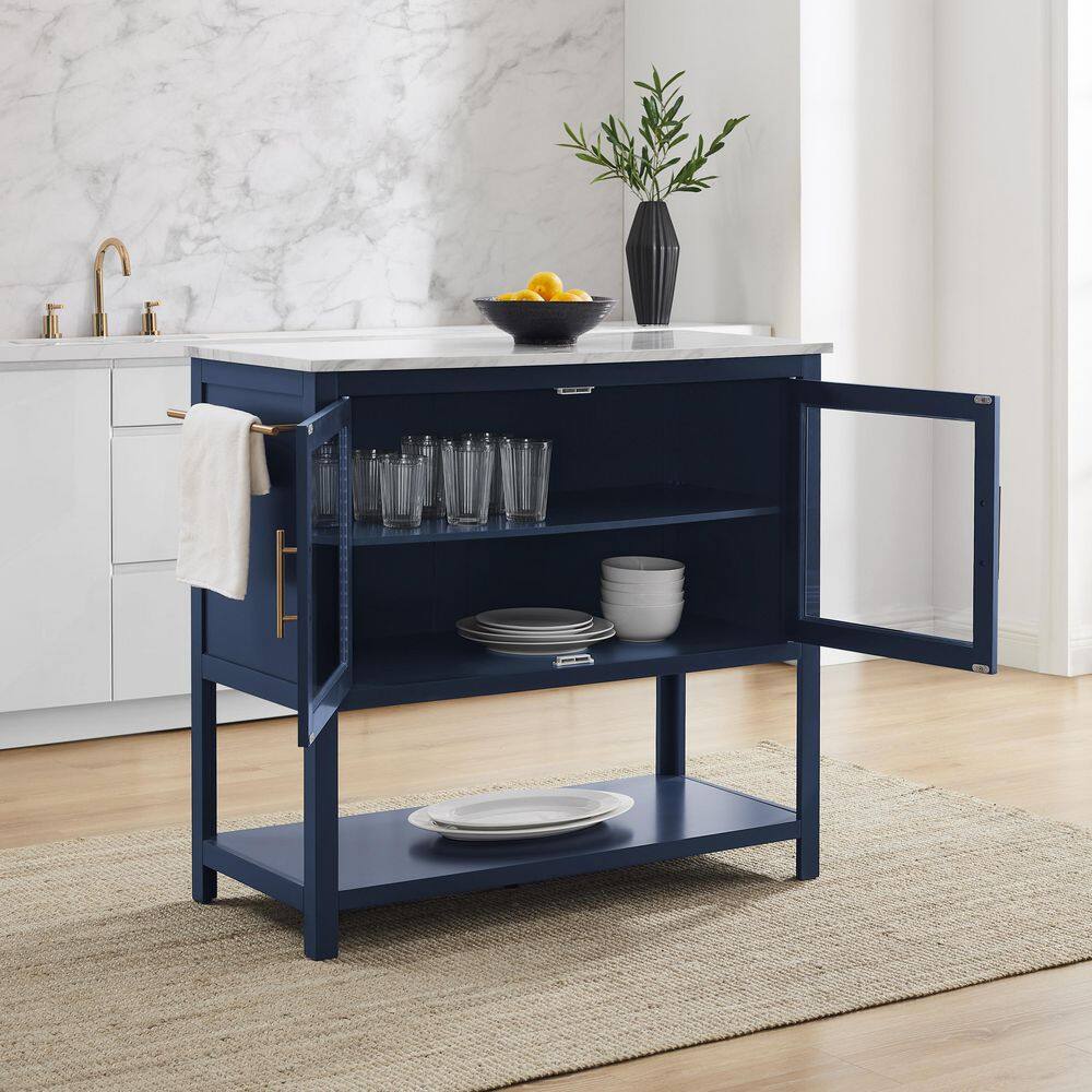 CROSLEY FURNITURE Katrina Navy Kitchen Island CF3042WM-NV