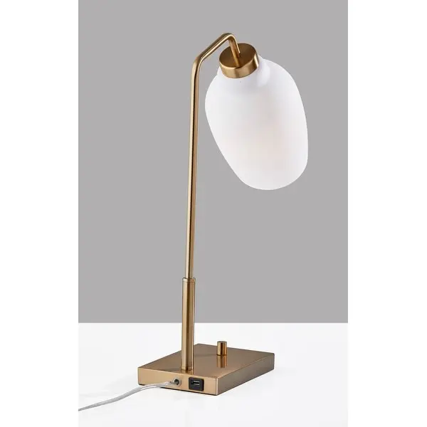 Adesso Clara Antique Brass Desk Lamp