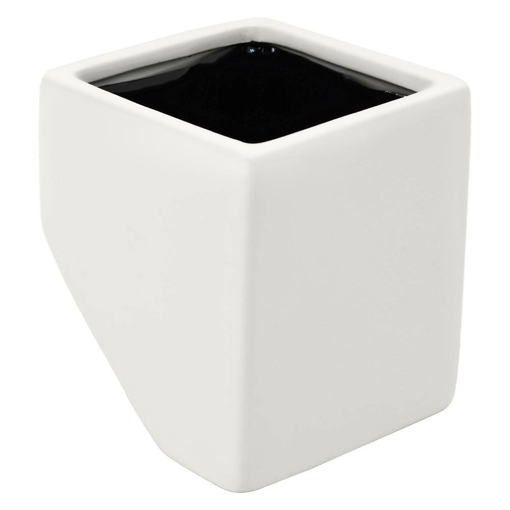 Arcadia Garden Products Cube 3-1/2 in. x 4 in. Matte White Ceramic Wall Planter (3-Piece) WP20