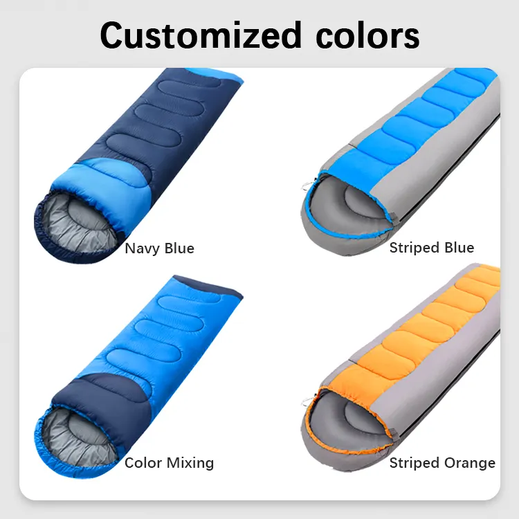 Camping Equipment Comfortable Gentle Cotton Filling One Person Zipper Opening Clamshell Envelope Camping Sleeping Bags