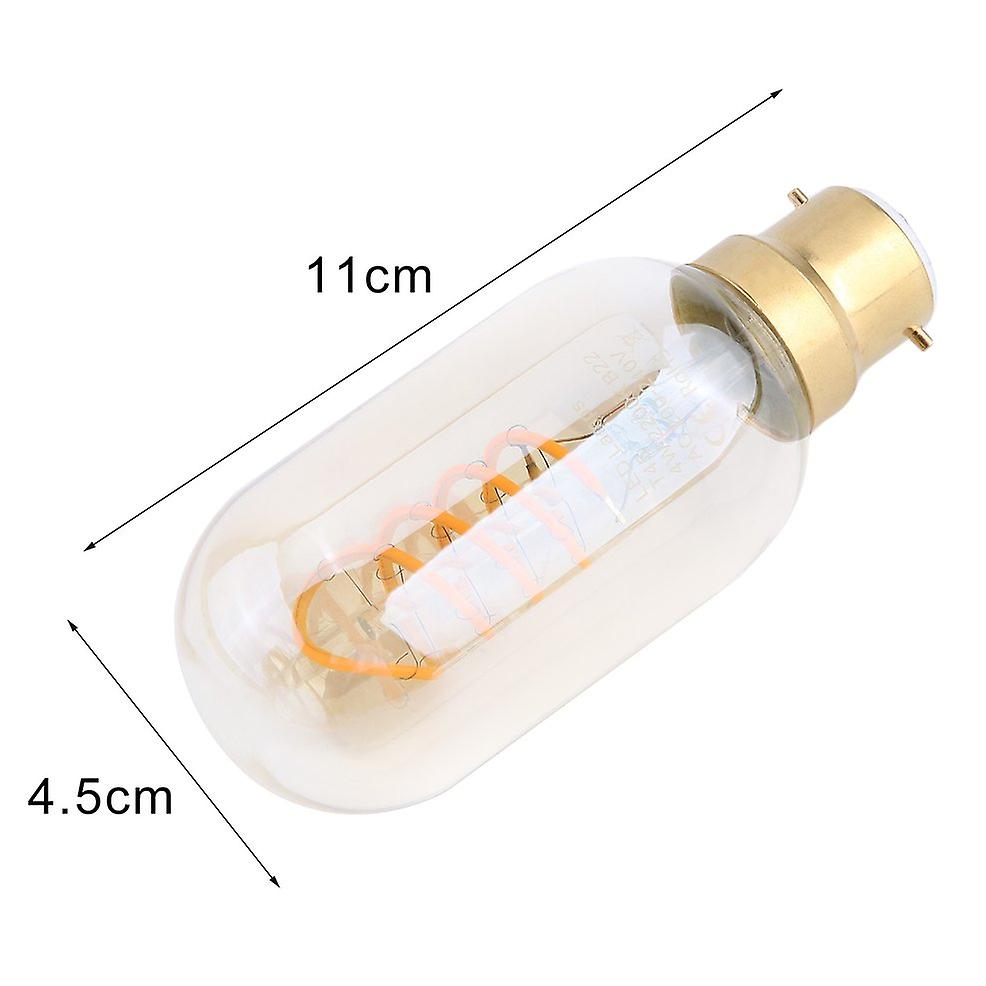 B22 Amber Glass Light 2 Pcs T45 Spiral ment Lamp 240v 4w Edison Style Bulb