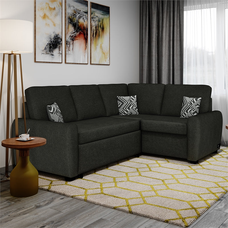 Serta Sicily Dream Lift Convertible Sofa in Charcoal Gray Fabric