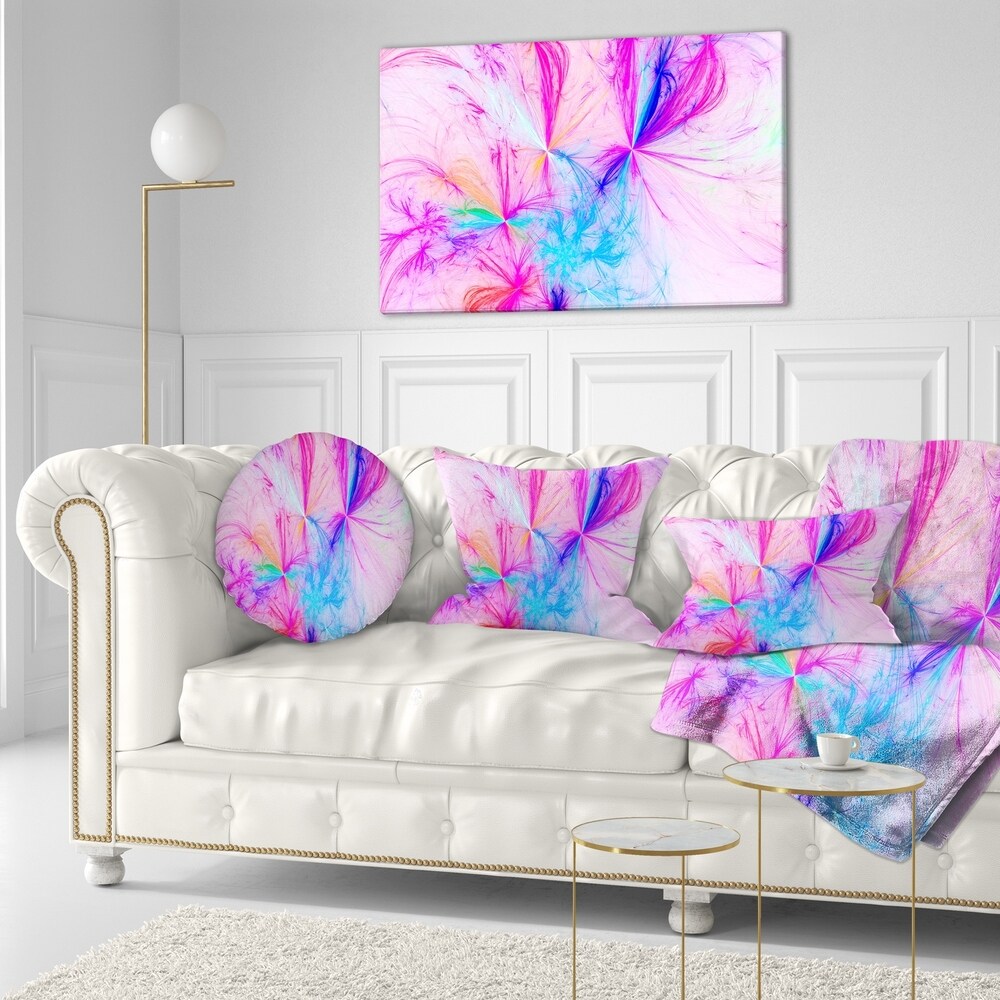 Designart 'Christmas Fireworks Pink' Abstract Throw Pillow