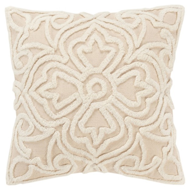 Oversize Medallion Square Throw Pillow Cover Natural Rizzy Home