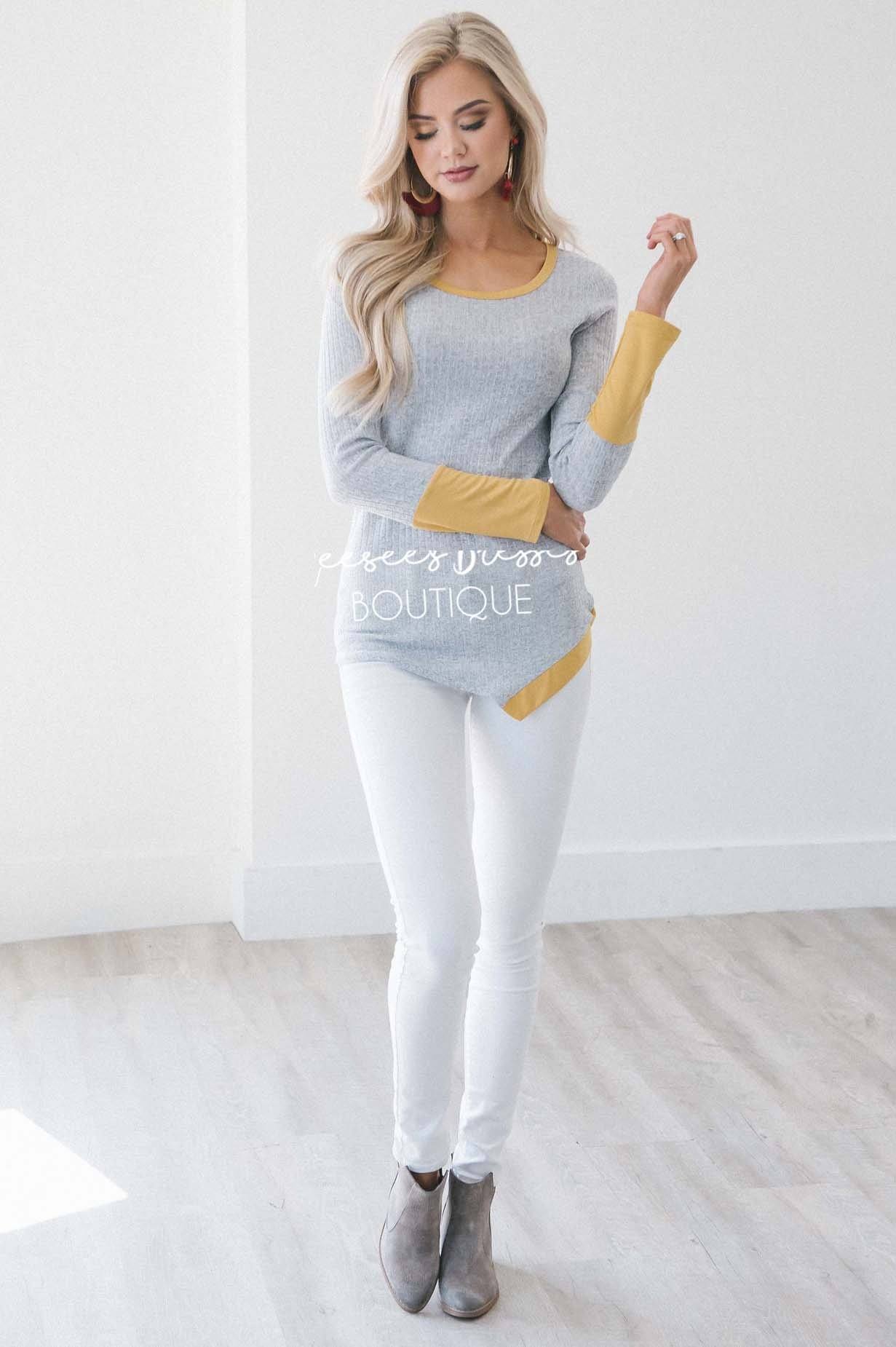 Mustard Trim Thermal Top