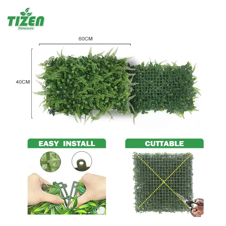 Tizen Factory Supply Faux living screen Hanging Backdrop panel Artificial Green Plant Grass Wall