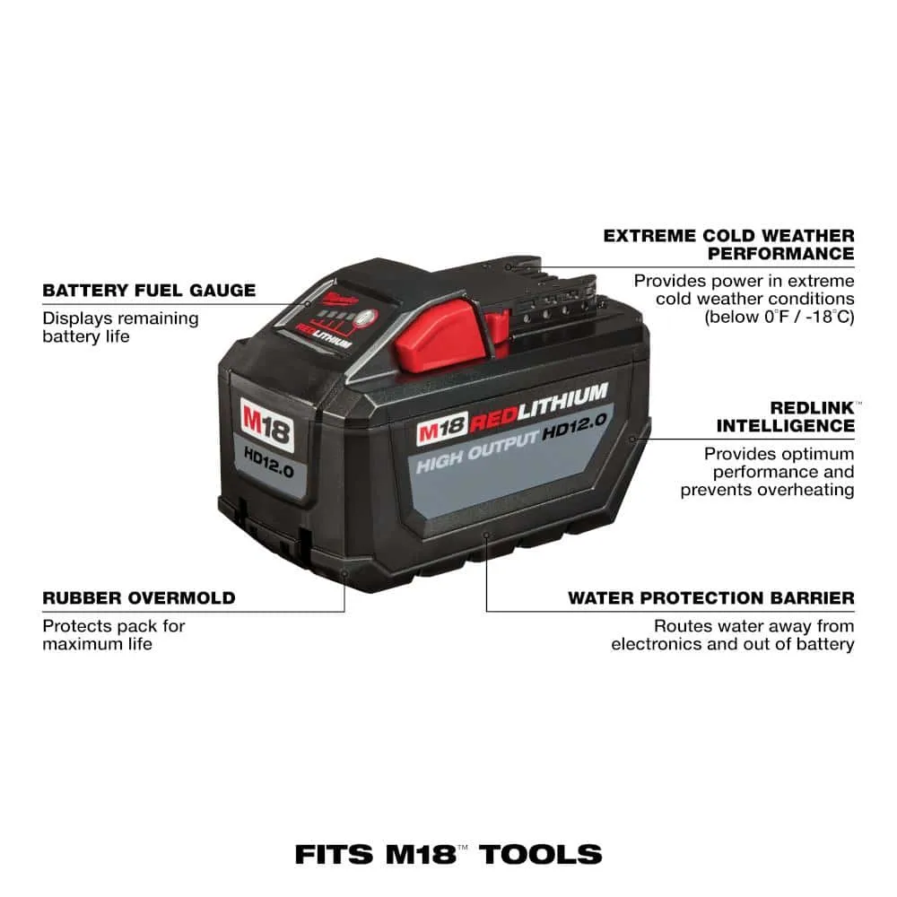 MW M18 18-Volt Lithium-Ion High Output 12.0Ah Battery Pack 48-11-1812