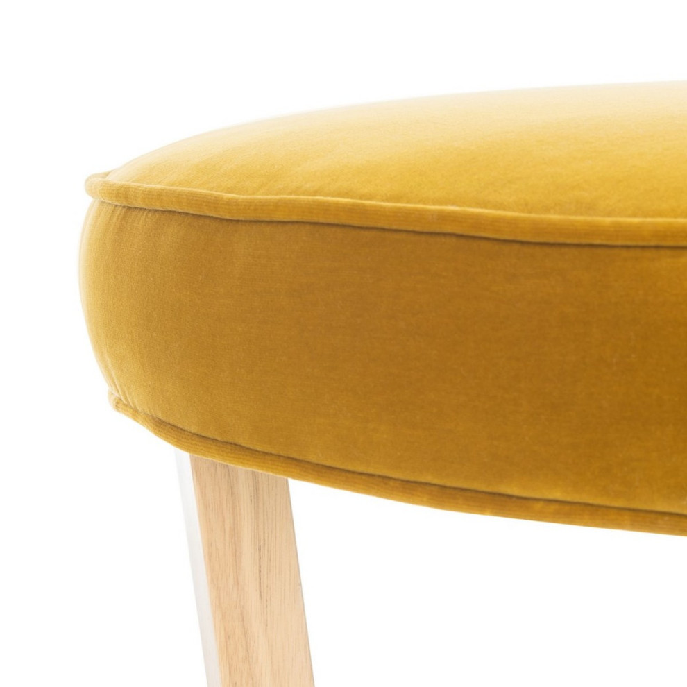 Loreto Velvet Ottoman Gold   Contemporary   Footstools And Ottomans   by AED Luxury Home Decor  Houzz