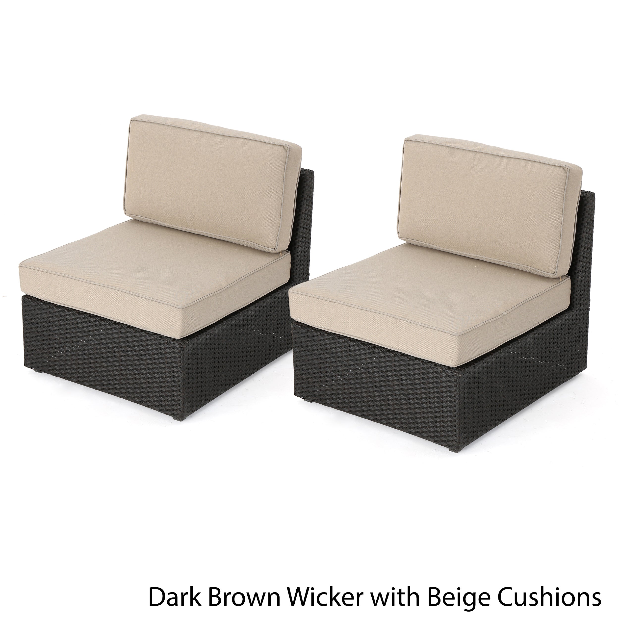 Reddington Outdoor Wicker Sectional Sofa Seat w/ Cushions (set of 2)