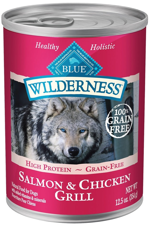 Blue Buffalo Wilderness Grain Free Salmon and Chicken Grill Canned Dog