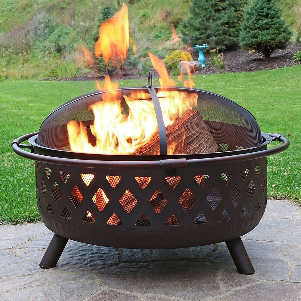 36 Inch Premium Portable Fire Pit Outdoor Garden Wood Burning And Grill Pit