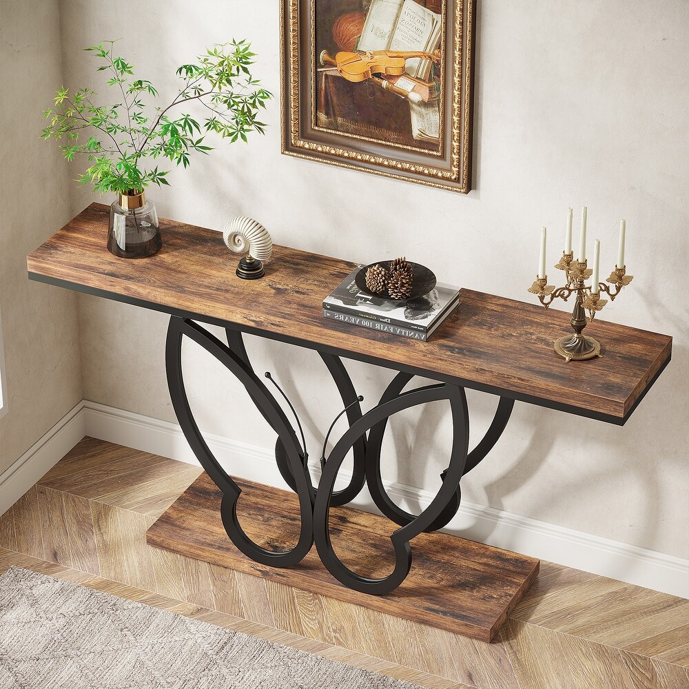 55 inch Narrow Console Sofa Table for Entryway  Hall Accent Tables for Living Room