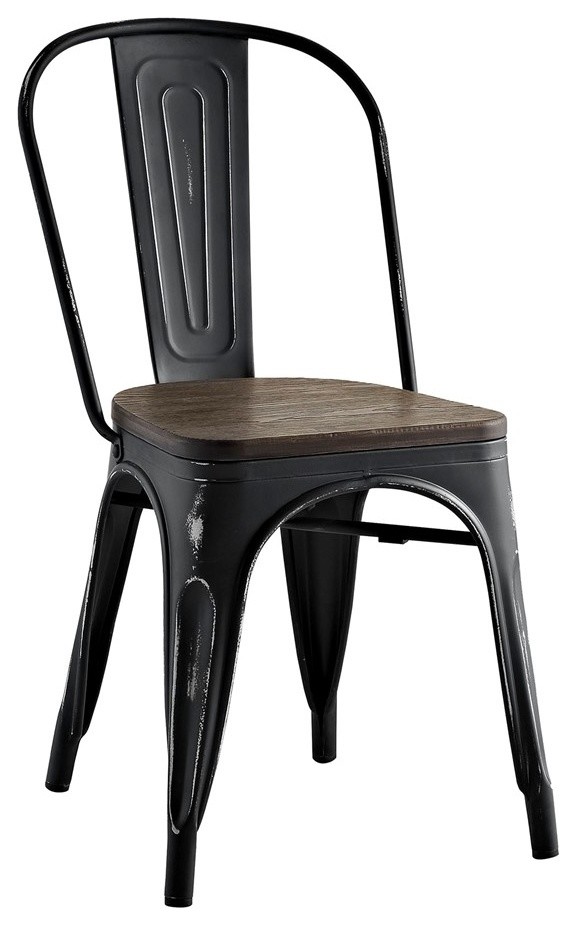 Modway Promenade Dining Chair  Gunmetal   Industrial   Dining Chairs   by Simple Relax  Houzz