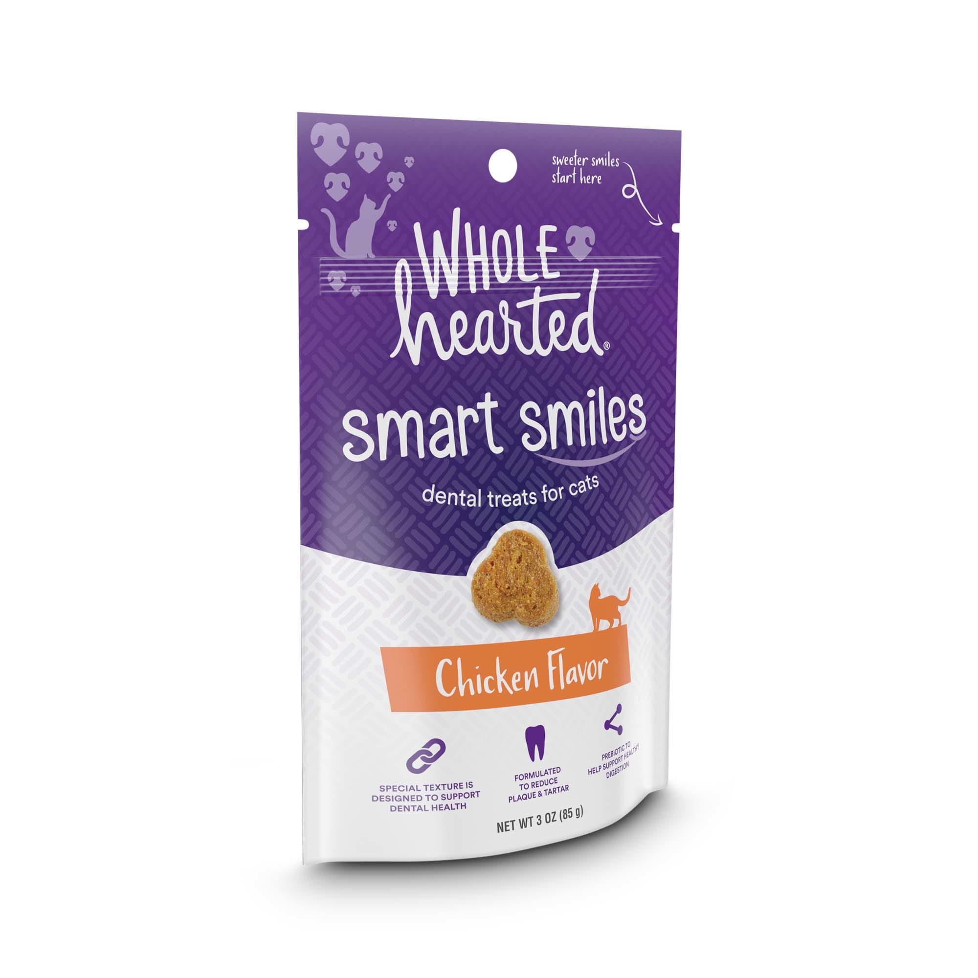 WholeHearted Smart Smiles Chicken Flavor Cat Dental Treats， 3 oz.