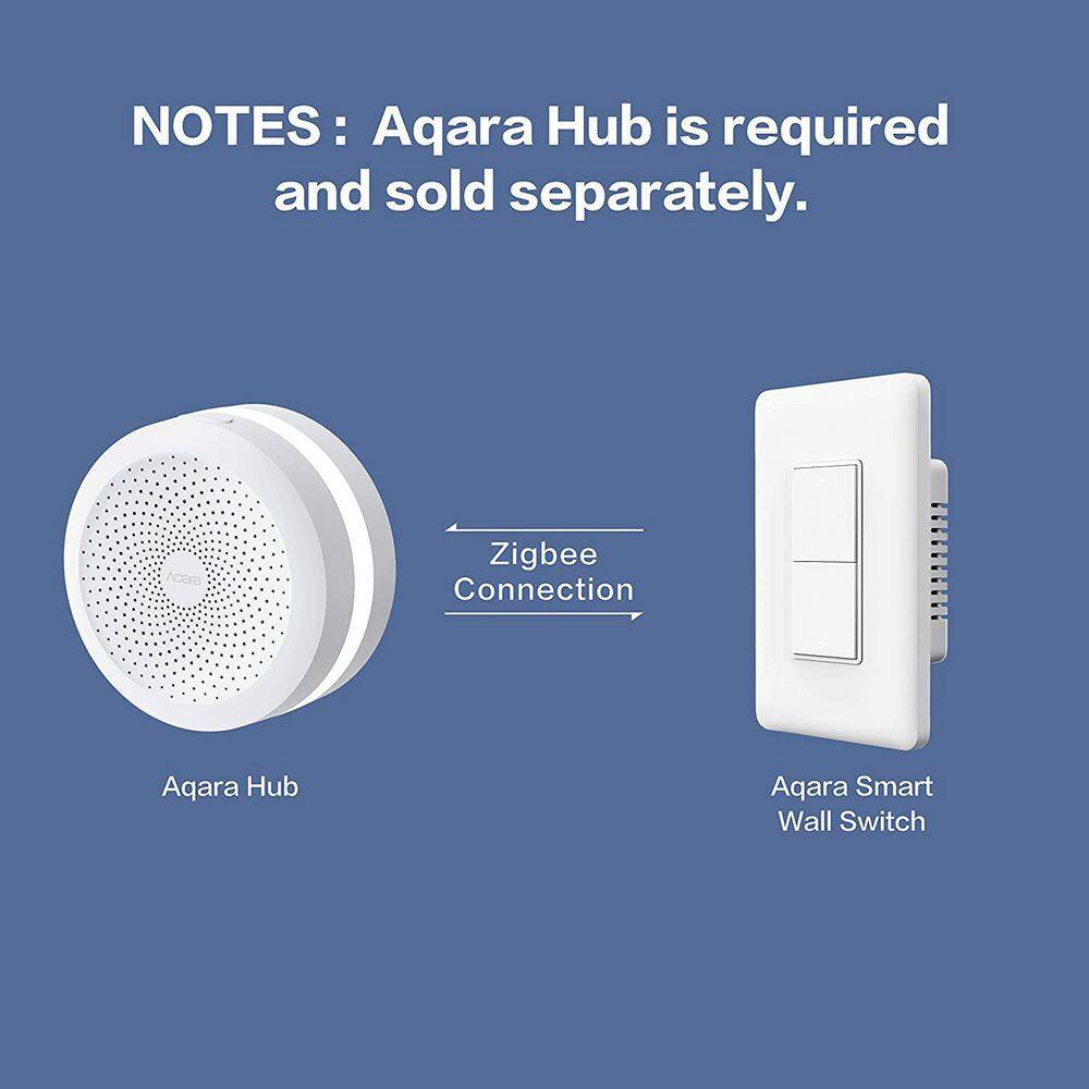 Aqara Smart Wall Switch (with Neutral Double Rocker) Requires Hub Remote Control and Timer for Home Automation WS-USC04