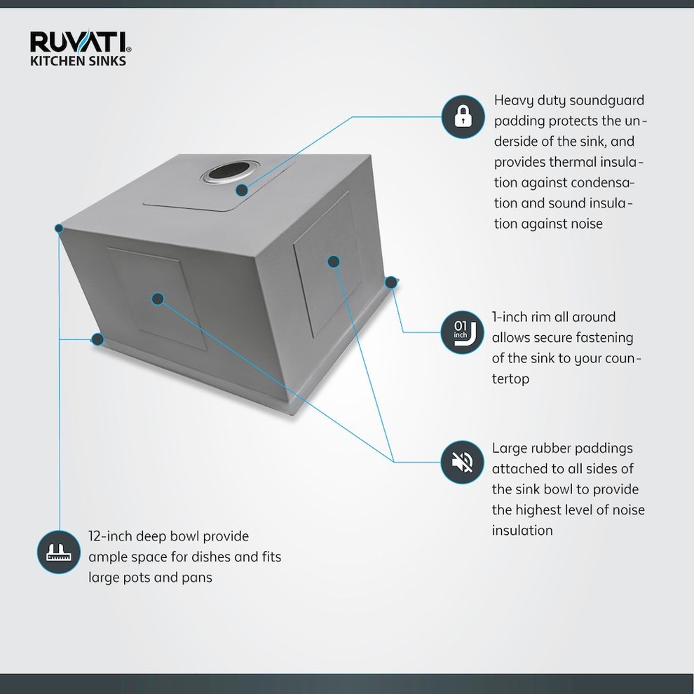 Undermount Laundry Utility Sink 23 quotx18 quotx12 quotStainless Steel   Contemporary   Utility Sinks   by BisonOffice  Houzz