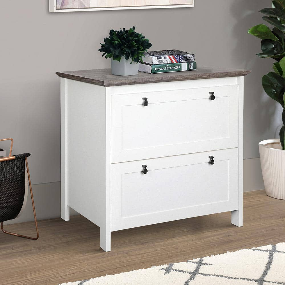 SAINT BIRCH Finley WhiteGray Oak 2-Drawer Lateral File Cabinet SBFL4025LFWG