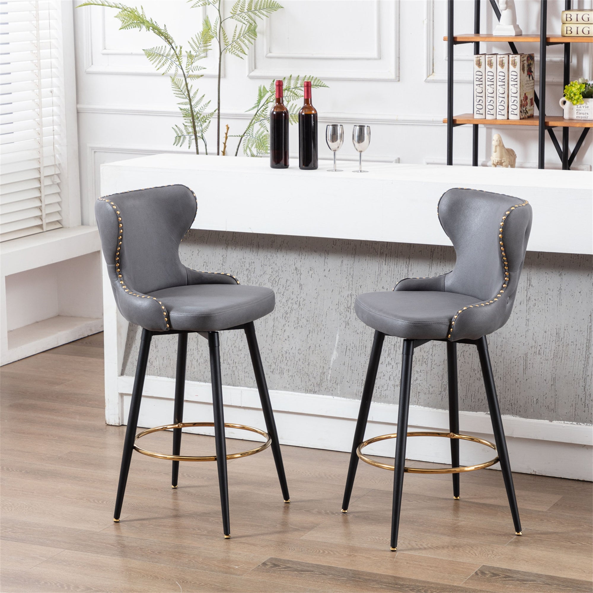 180° Swivel Bar Stool Chair for Kitchen Set of 2