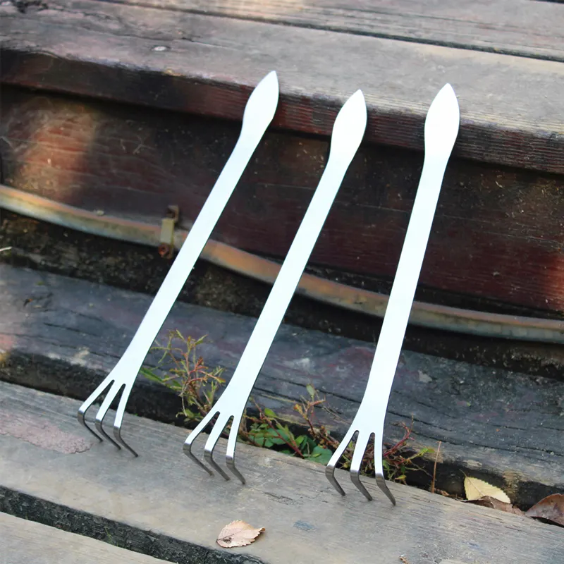 2 in 1 Stainless Steel Bonsai Gardening Tools Root Rake Spatula Tweezers Garden bonsai hand tools