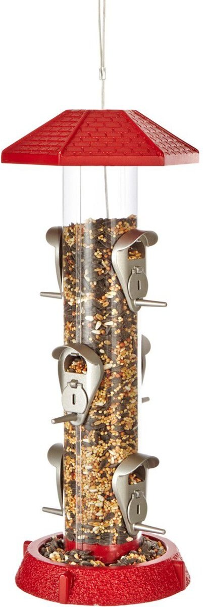 North States 2-in-1 Hinged-Port Bird Feeder， 6-Perch