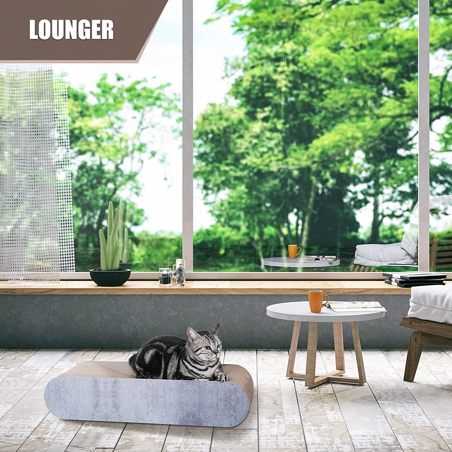 Fluffydream Cat Scratcher Scratching Post Cardboard Pet Relaxing Lounge Bed