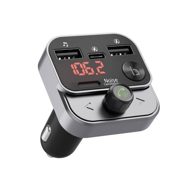 Just Wireless Bluetooth Fm Transmitter With Usb c And Usb a Charging Port Black