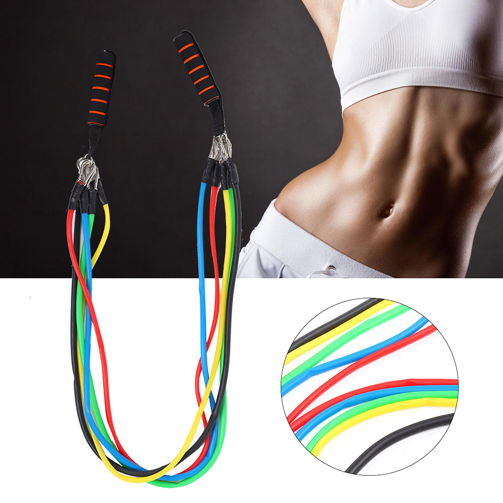 11pcs Elastic Tension Resistance Band Fitness Muscle Strength Training Pulling Rope Equipment Set