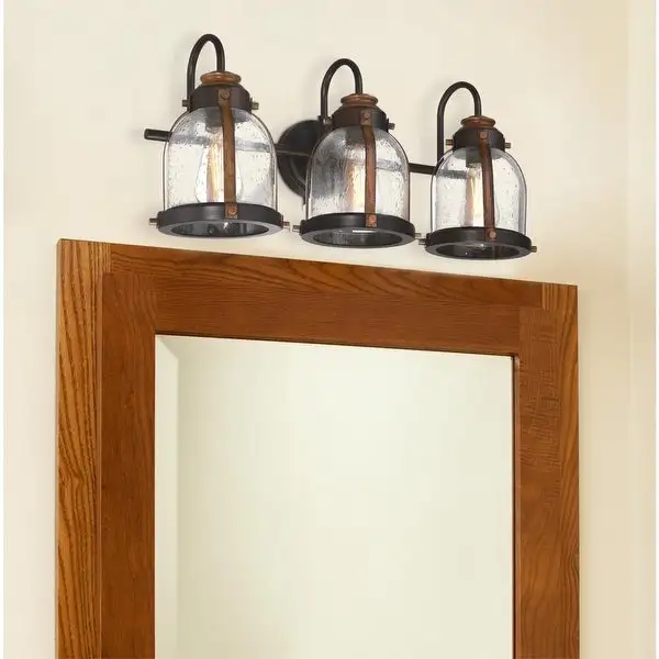 Westinghouse Lighting Cindy Three-Light Oil-Rubbed Bronze and Barnwood Indoor Wall Fixture