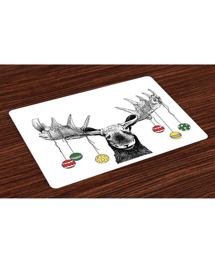 Ambesonne Moose Place Mats Set of 4