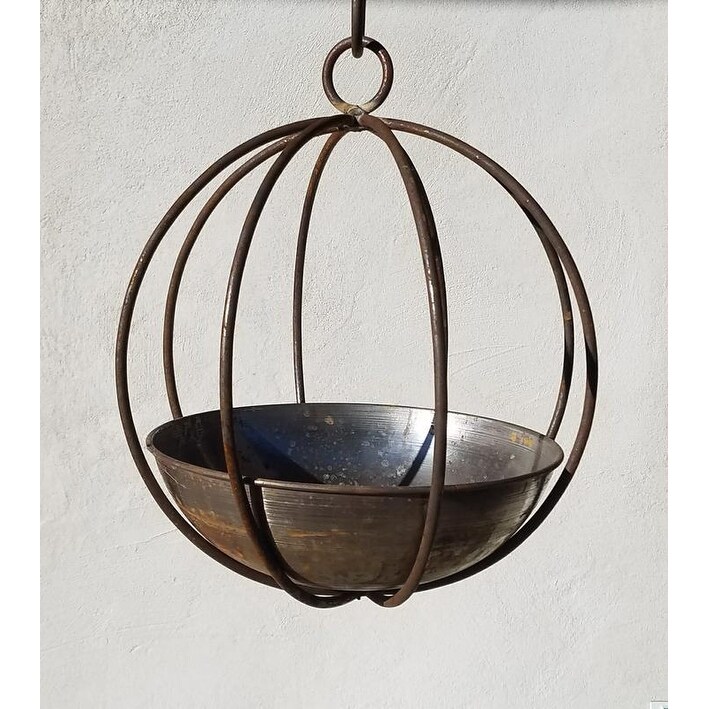 Small Metal Hanging Globe Planter