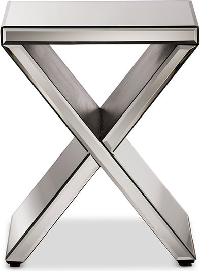 Morris Hollywood Regency Glamour Accent Side Table  Silver Mirrored   Contemporary   Side Tables And End Tables   by Fratantoni Lifestyles  Houzz