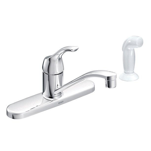 Moen Adler One Handle Chrome Kitchen Faucet With Side Sprayer