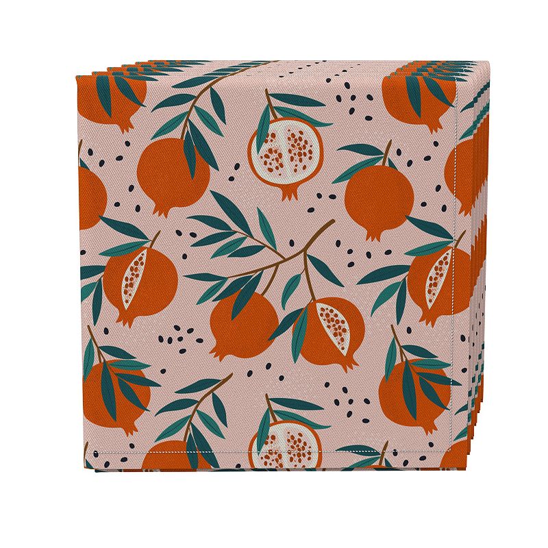 Napkin Set of 4， 100% Cotton， 20x20， Pomegranate Trees