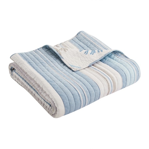 Ipanema Coastal Stripe Quilted Throw Levtex Home