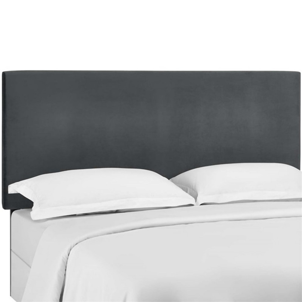 Modway Taylor King and California King Performance Velvet Headboard in Gray   Transitional   Headboards   by Homesquare  Houzz