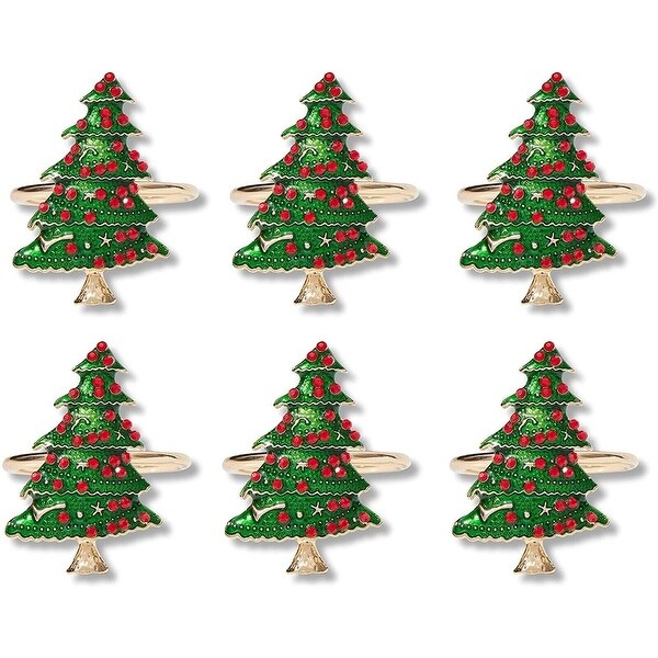 6Pcs Christmas Tree Napkin Rings