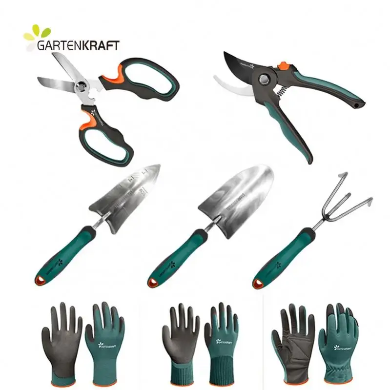 GARTENKRAFT GT005 Strong And Durable Garden Hand Tools Stainless Steel Head TPR+PP Handle Cultivator Hand Rake