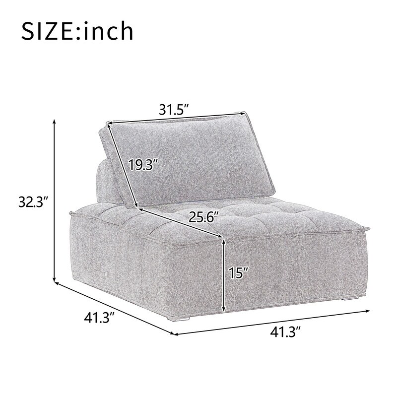 Armless Accent Chair Leisure Sofa Lounge Chair Lazy Sofa