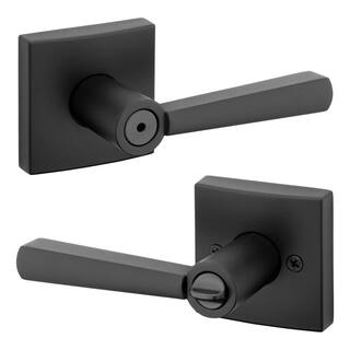 Baldwin Prestige Spyglass Matte Black BedBath Door Handle with Microban Antimicrobial Technology 353SPLSQR514CP6