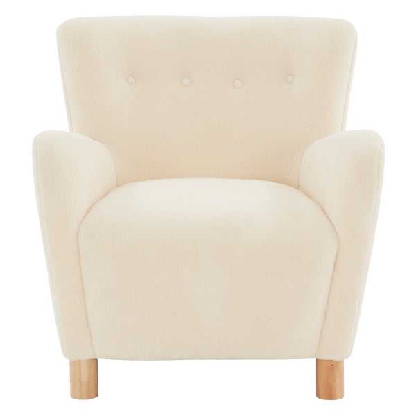 SAFAVIEH Couture Carey Faux Shearling Accent Chair - 31 IN W x 27 IN D x 33 IN H