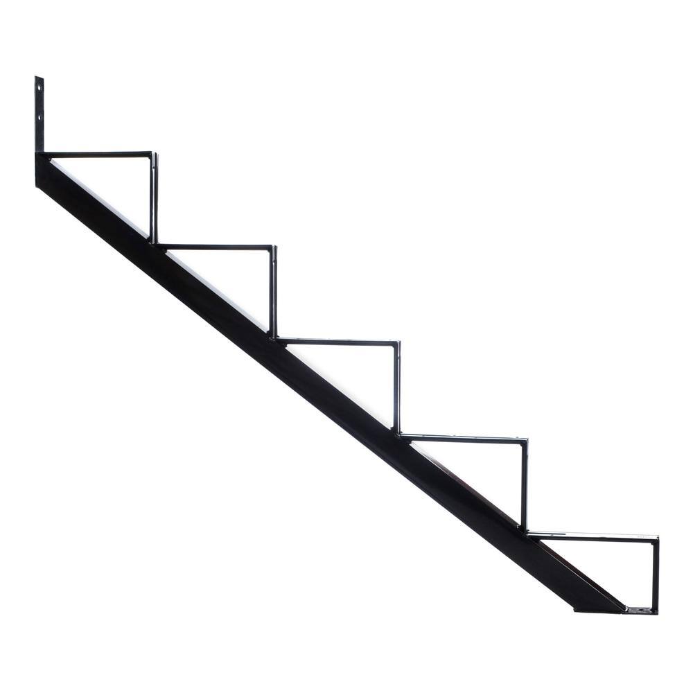 Pylex 5-Steps Steel Stair Stringer black 7-12 in. x 10-14 in. (Includes 1 Stair Riser) 13905