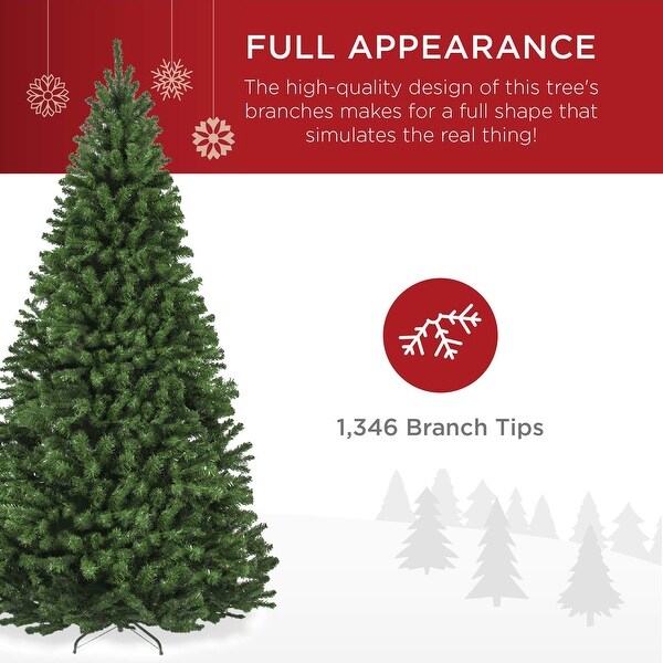 7.5ft Premium Spruce Artificial Holiday Christmas Tree for Home，Office，Party Decoration w/ 1，346 Branch Tips，Easy Assembly