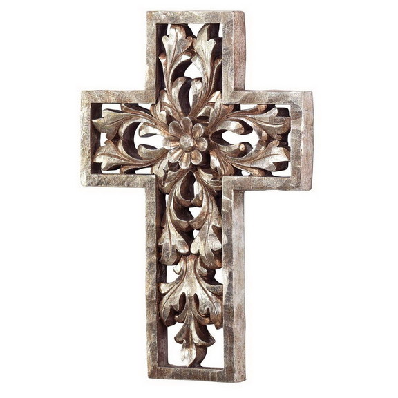 Dicksons WCR 176 Gold Decorative Resin Wall Cross ...