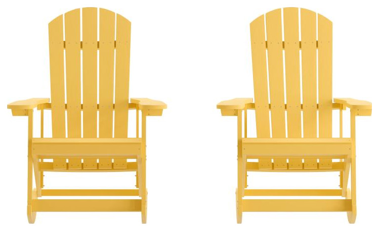 2 Pack Yellow Resin Rockers   Contemporary   Outdoor Rocking Chairs   by First of a Kind USA Inc  Houzz